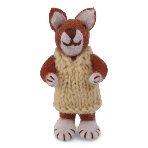 Gry & Sif Puppenhaus Puppe „Babyfuchs mit gelbem Kleid“ H11cm