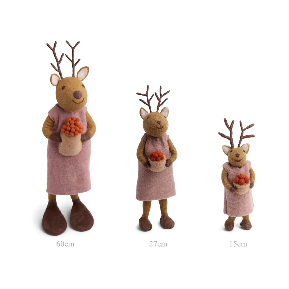 Gry & Sif Rentier „grau / Beeren“ 15cm