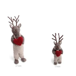 Gry & Sif Rentier „grau / Herz“ 15cm