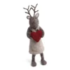 Gry & Sif Rentier „grau / Mädchen mit Herz“ 27cm