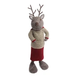 Gry & Sif Rentier „grau / Rock und Pullover“ 60cm