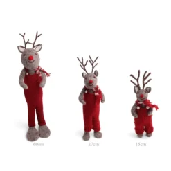 Gry & Sif Rentier „grau / Rudolf mit roter Nase“ 15cm
