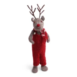 Gry & Sif Rentier „grau / Rudolf mit roter Nase“ 27cm