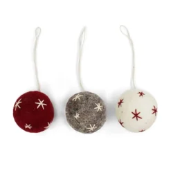 Gry & Sif Weihnachtsbaumschmuck „Christbaumkugeln mit Sternen“ 3er-Set