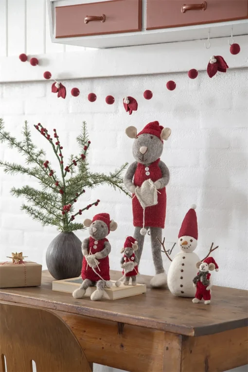 Gry & Sif Weihnachtsbaumschmuck „Girlande mit roten Blättern“ 2 Meter – Bild 2