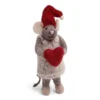 Gry & Sif Weihnachtsmaus „graue Maus / Herz“ 12cm