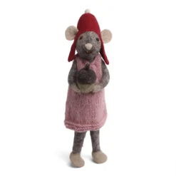 Gry & Sif Weihnachtsmaus „graue Maus / Mädchen mit Eichel“ 27cm