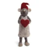 Gry & Sif Weihnachtsmaus „graue Maus / Mädchen mit Herz“ 27cm