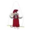 Gry & Sif Weihnachtsmaus „graue Maus : Trapez und rote Latzhose“ 12cm 02Gry & Sif Weihnachtsmaus „graue Maus : Trapez und rote Latzhose“ 12cm