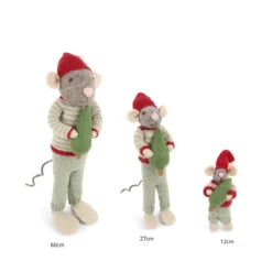 Gry & Sif Weihnachtsmaus „graue Maus / Weihnachtsbaum“ 60cm
