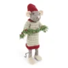 Gry & Sif Weihnachtsmaus „graue Maus / Weihnachtsgirlande“ 27cm