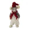 Gry & Sif Weihnachtsmaus „graue Maus / hellgraue Latzhose und rote Mütze“ 12cm