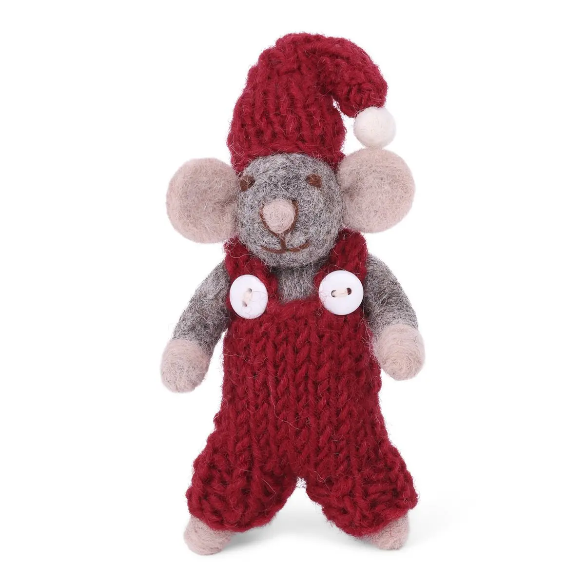 Gry & Sif Weihnachtsmaus „graue Maus / rote Hose“ 10cm