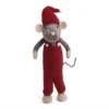 Gry & Sif Weihnachtsmaus „graue Maus / rote Latzhose“ 27cm