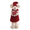 Gry & Sif Weihnachtsmaus „weiße Maus / Fliegenpilz“ 15cm