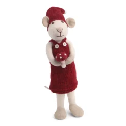 Gry & Sif Weihnachtsmaus „weiße Maus / Fliegenpilz“ 27cm