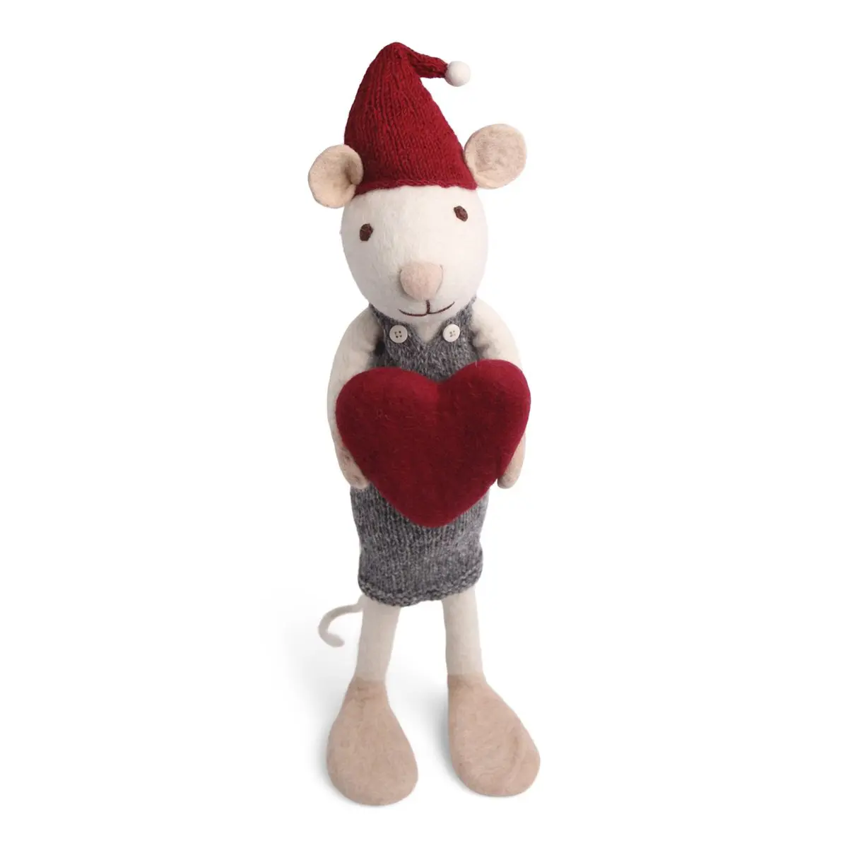 Gry & Sif Weihnachtsmaus „weiße Maus / Herz“ 60cm