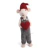 Gry & Sif Weihnachtsmaus „weiße Maus / Junge mit Herz“ 27cm