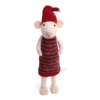 Gry & Sif Weihnachtsmaus „weiße Maus / gestreiftes Kleid“ 27cm
