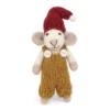 Gry & Sif Weihnachtsmaus „weiße Maus / gold-braune Hose“ 10cm
