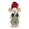 Gry & Sif Weihnachtsmaus „weiße Maus : grüne Hose“ 8cm