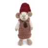 Gry & Sif Weihnachtsmaus „weiße Maus : rosa Kleid“ 8cm