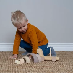 Jabadabado Nachziehtier und Stapelspielzeug „Schnecke, L22cm
