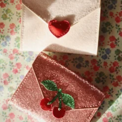 Konges Sløjd Glitzer Portemonnaie für Kinder „Pink Glitter / Cherry“