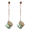 Maileg Weihnachtsbaumschmuck 2er-Set Metall Trommel „dunkelgrün“ 2,5cm