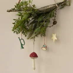 Maileg Weihnachtsbaumschmuck 2er-Set Metall Trommel „klassisches rot“ 2,5cm