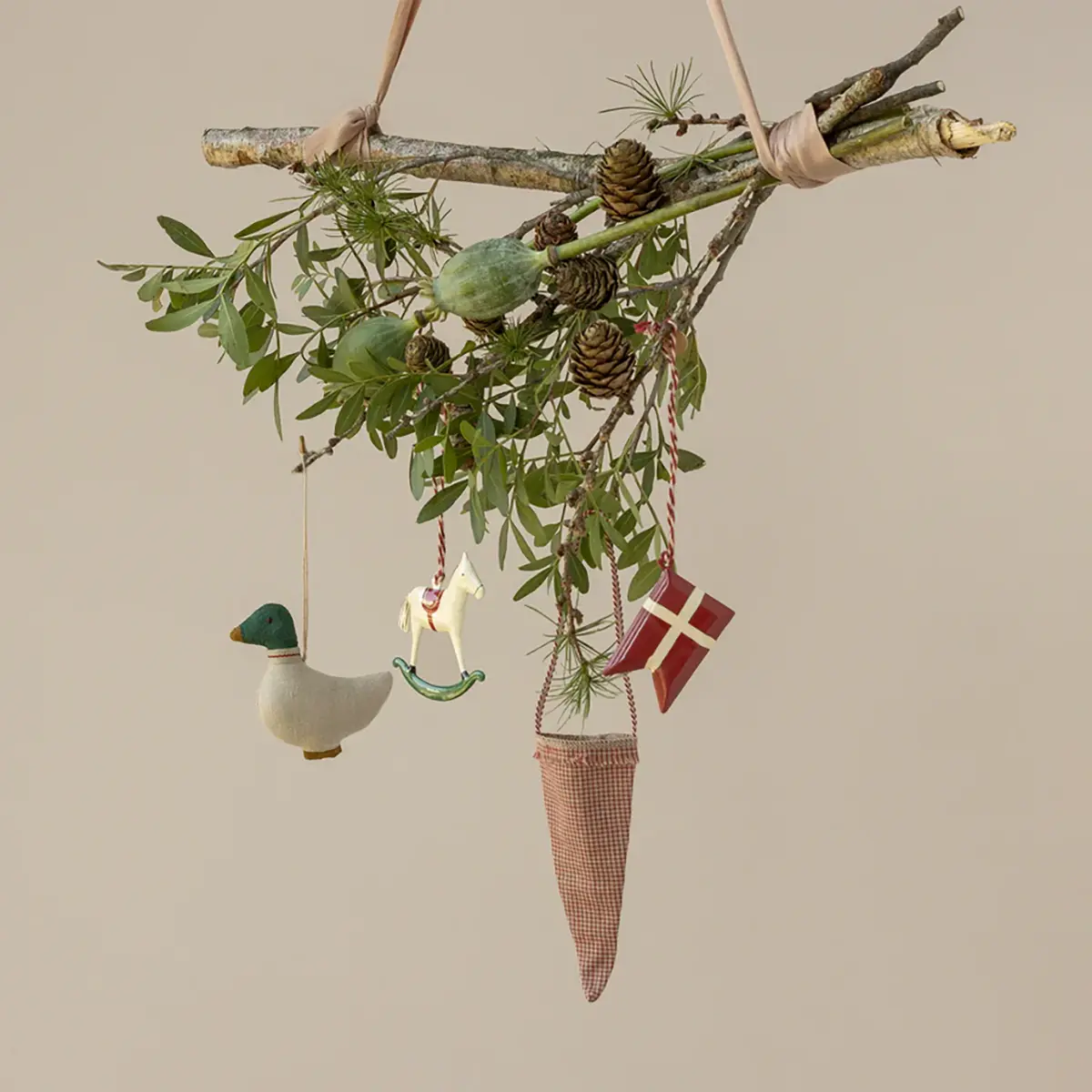 Maileg Weihnachtsbaumschmuck Ente aus Baumwolle „grün“