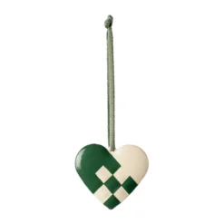 Maileg Weihnachtsbaumschmuck Herz aus Metall „dunkelgrün“ 6cm