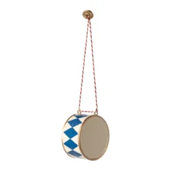 Maileg Weihnachtsbaumschmuck Metall Trommel „dunkelblau“ 5cm