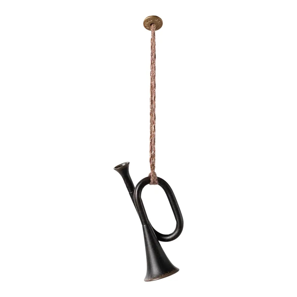Maileg Weihnachtsbaumschmuck Metallornament Trompete „anthrazit“, mit Box