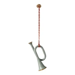 Maileg Weihnachtsbaumschmuck Metallornament Trompete „mint“, mit Box