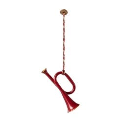 Maileg Weihnachtsbaumschmuck Metallornament Trompete „rot“, mit Box