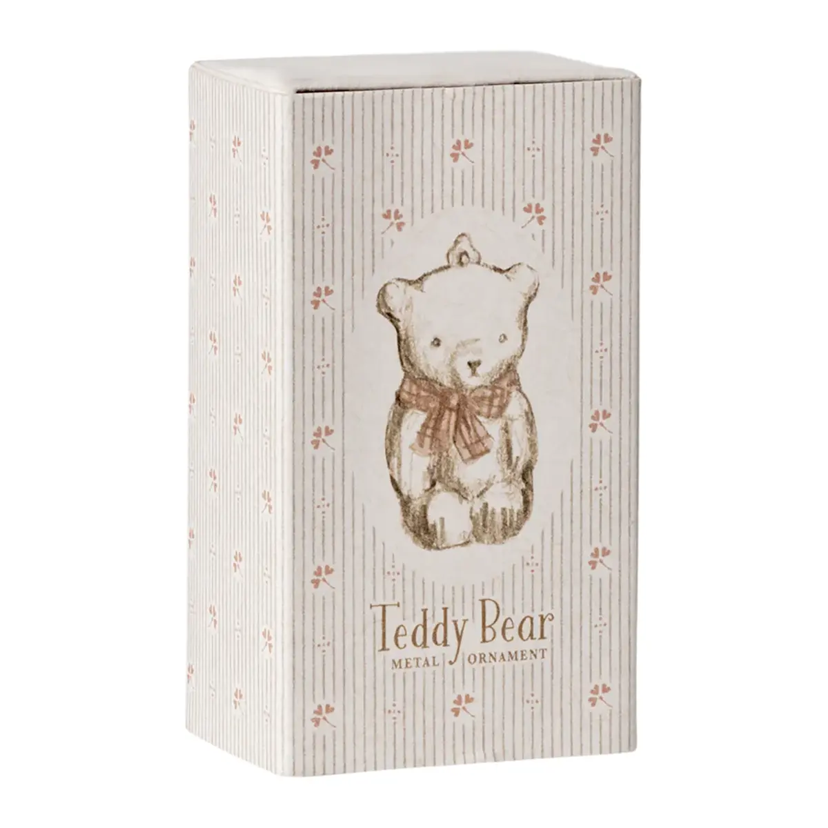 Maileg Weihnachtsbaumschmuck Teddybär aus Metall „weiß : rose“ in Schmuckbox