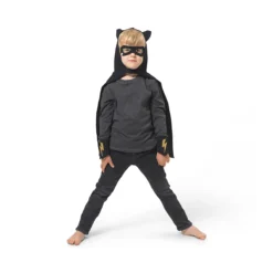 Fabelab Kinderkostüm „Superheld“, schwarz