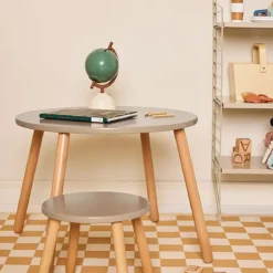 Kids Concept Kindertisch und Hocker-Set „hellbraun“