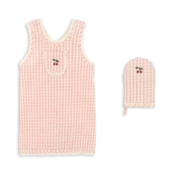 Konges Sløjd Kinderschürzen-Set „Cherry Check“
