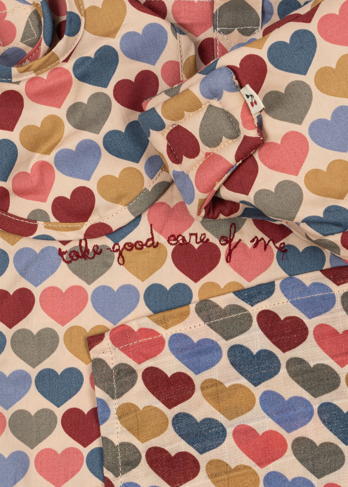 Konges Sløjd Puppen-Wickelset „Coeur Bisous“ für 42cm Puppen