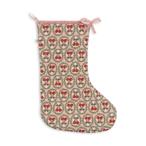 Konges Sløjd Weihnachtsstrumpf „Cherry Bow“, 44x31cm