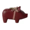 Maileg Holzschwein, roter Kerzenhalter, small, 1-flammig, 10cm