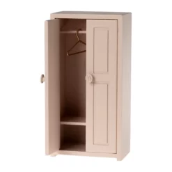 Maileg Kleiderschrank aus Holz, Maus, rosa, H14cm