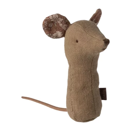 Maileg Lullaby Friends Baby-Rassel „Maus / helles Umbra“ H15cm