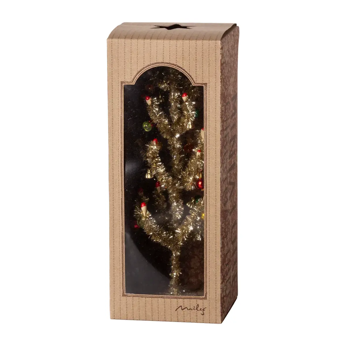 Maileg Miniatur Weihnachtsbaum „gold, rot, grün“ für das Puppenhaus