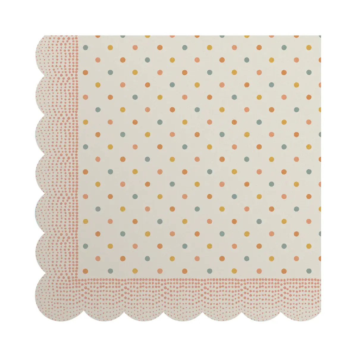 Maileg Serviette, Multi Dots - Rose, 12x12cm