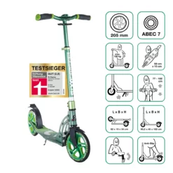 Six Degrees Aluminium Scooter 205 mm - Grün
