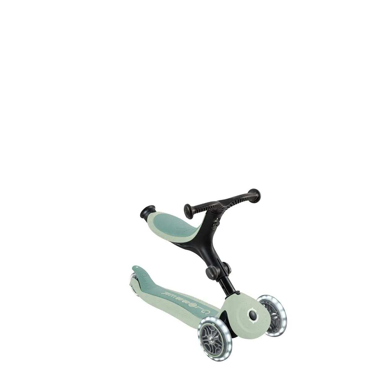 Globber 3-in-1 Roller Go-Up Active Lights Eco mit Leuchtrollen – Pistazie, 15M-9J