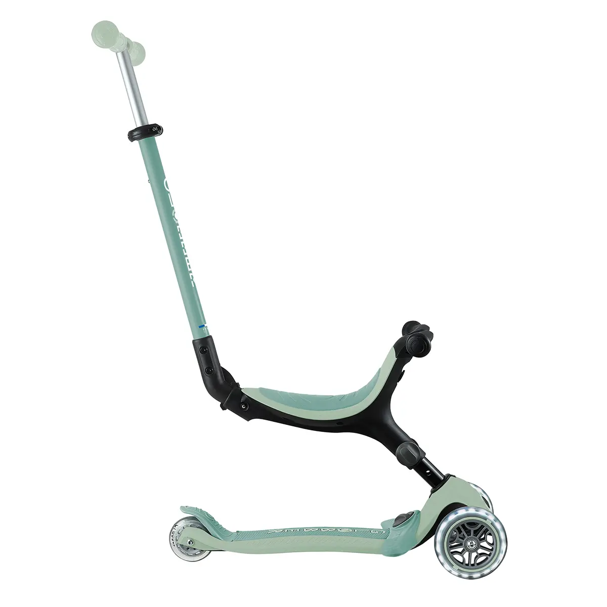 Globber 3-in-1 Roller Go-Up Active Lights Eco mit Leuchtrollen – Pistazie, 15M-9J